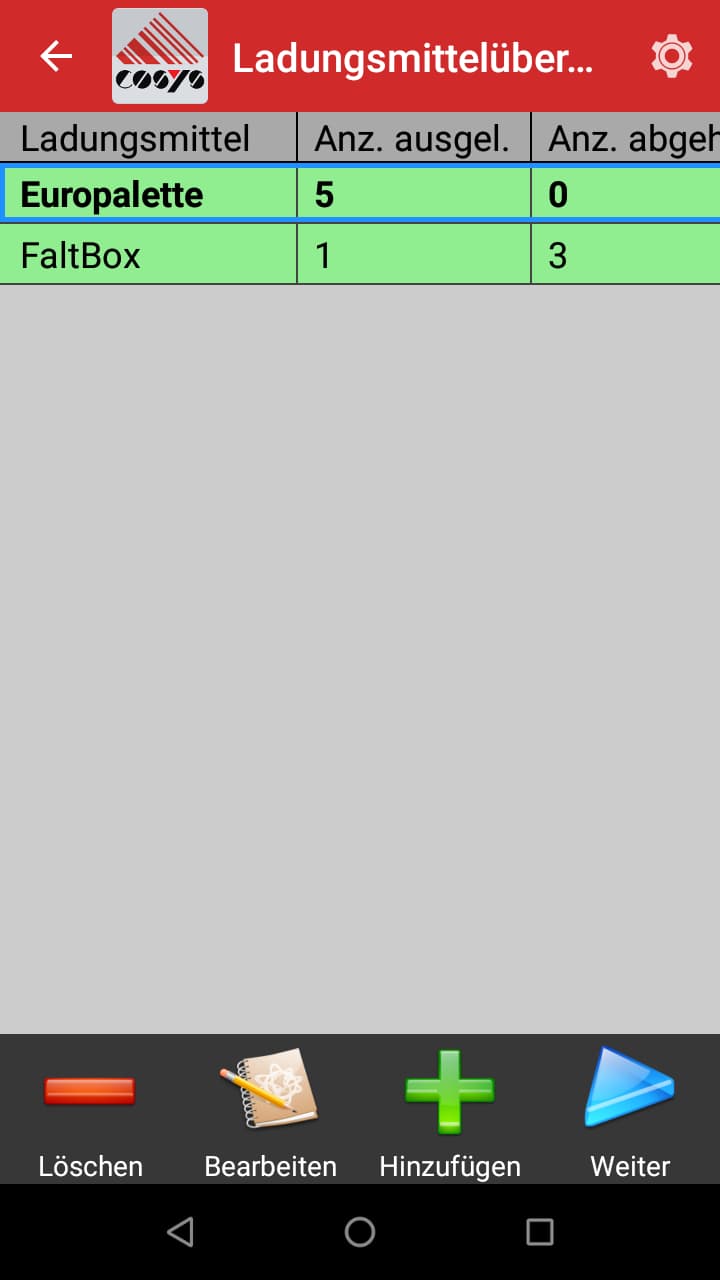 TMS Software Ablieferscannung Lademittel