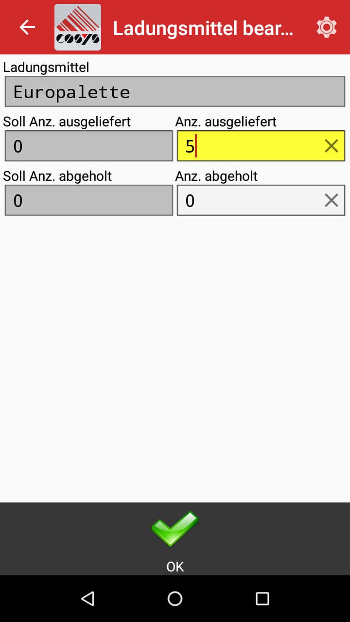 TMS Software Ablieferscannung Lademittel