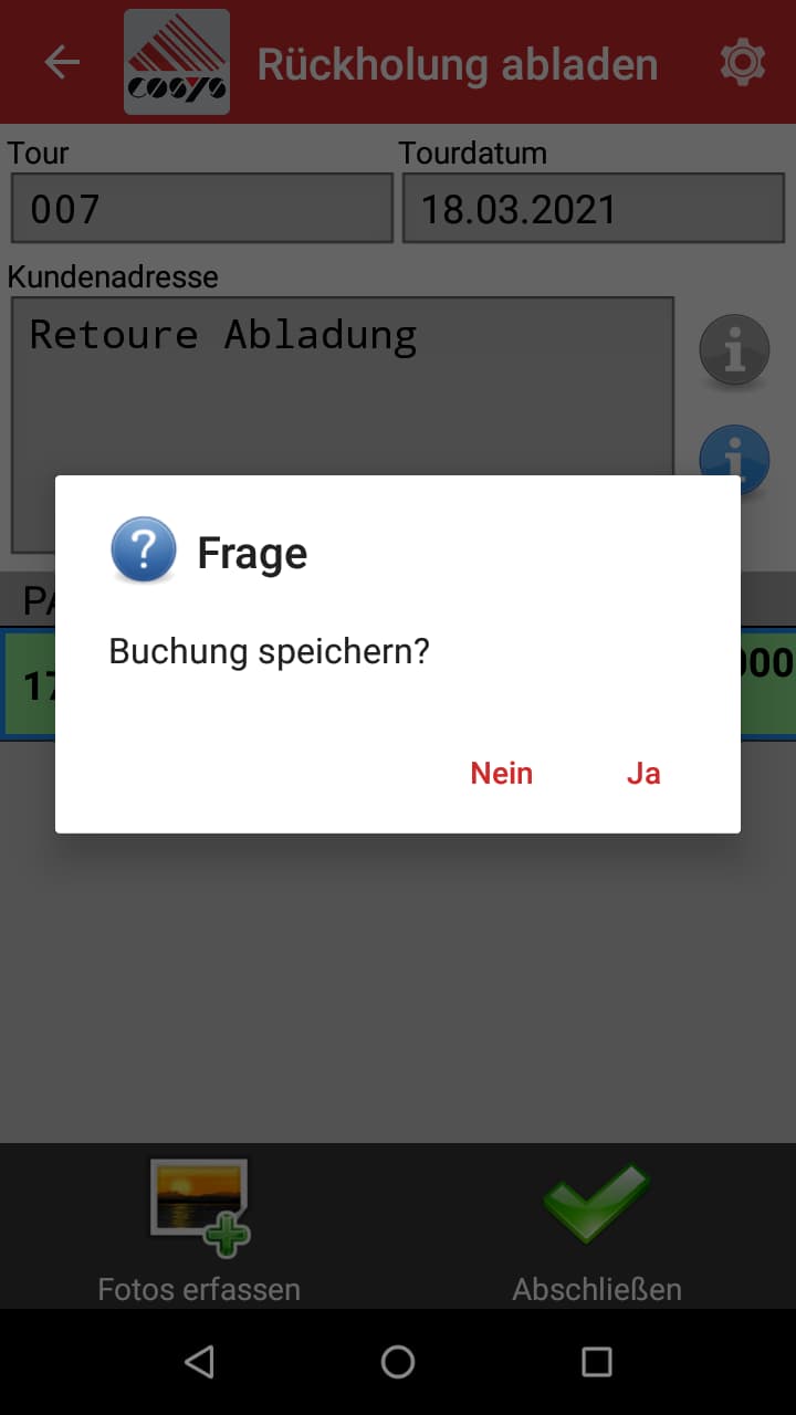TMS Software Tourenübersicht