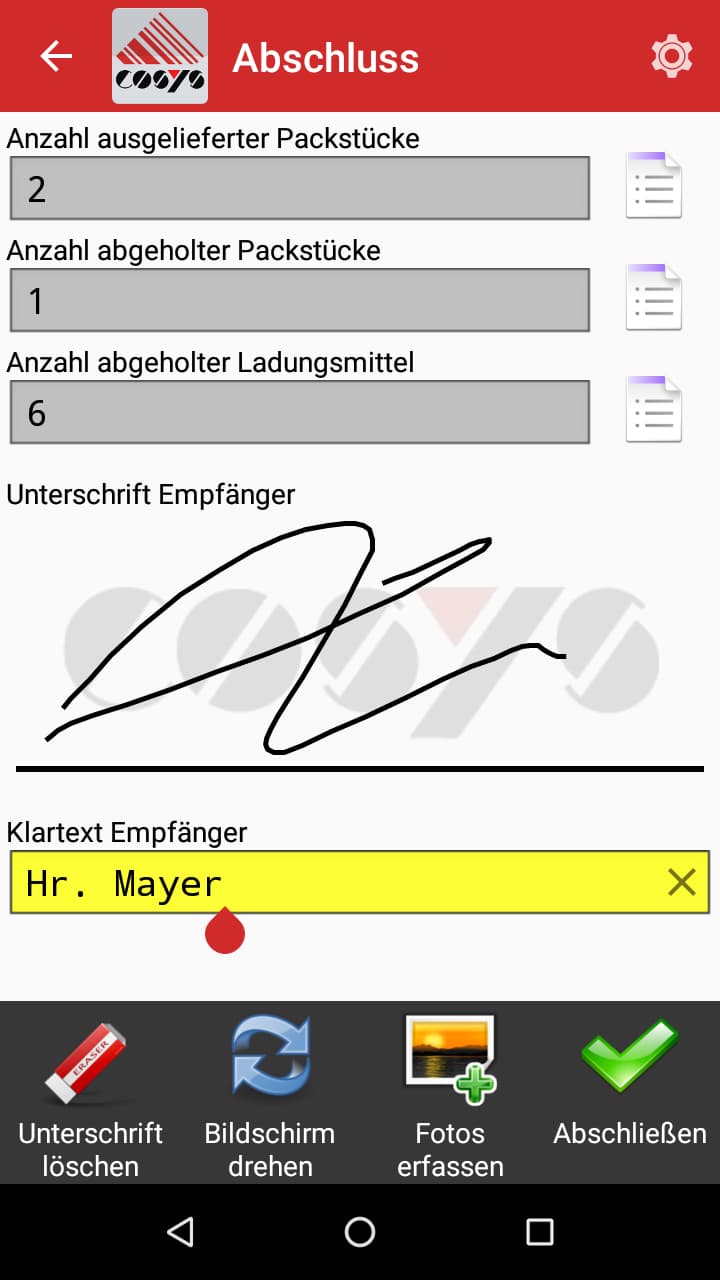TMS Software Tourenübersicht