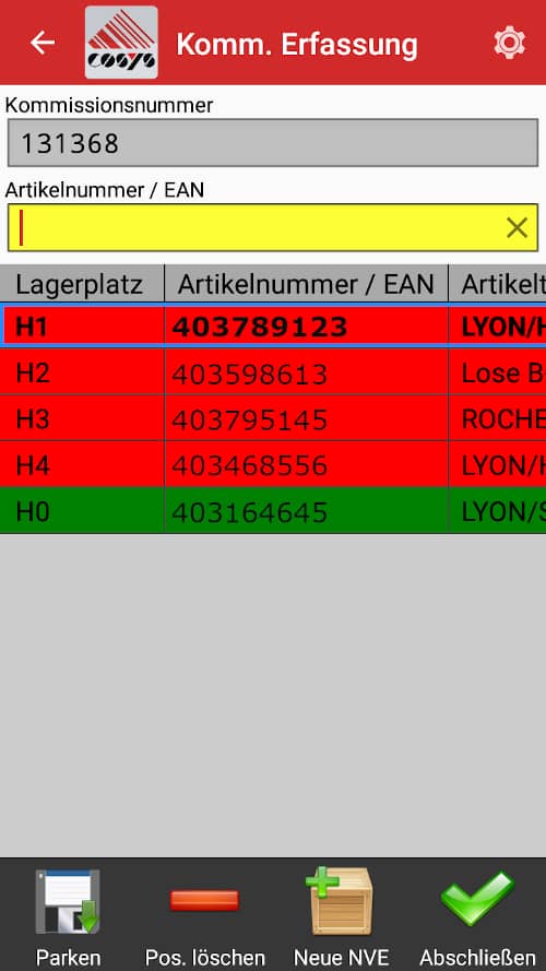 Tourenplanung Verladung