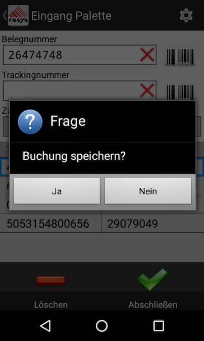 Eingang Arrival Tabak Track and Trace