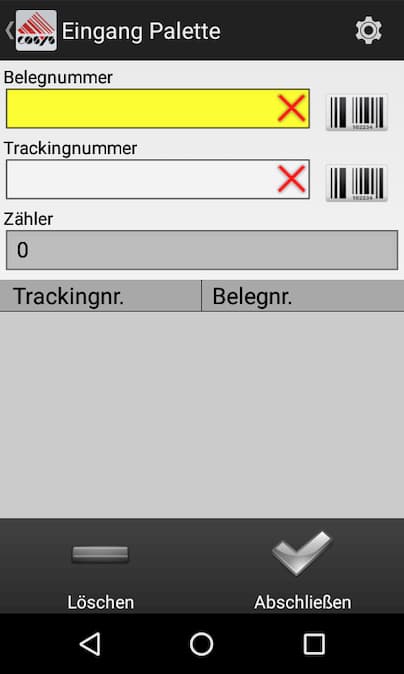Eingang Arrival Tabak Track and Trace
