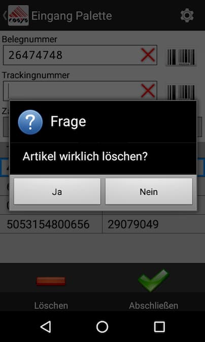Eingang Arrival Tabak Track and Trace