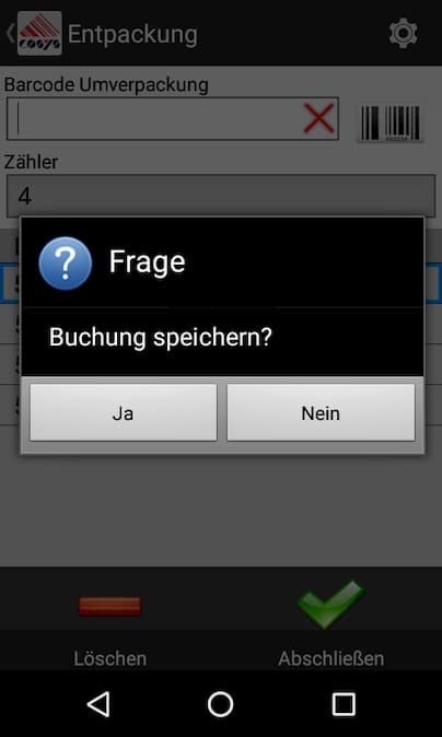 Entpackung Disaggregation Tabak Track and Trace