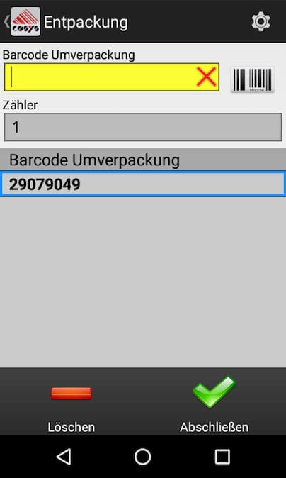 Entpackung Disaggregation Tabak Track and Trace