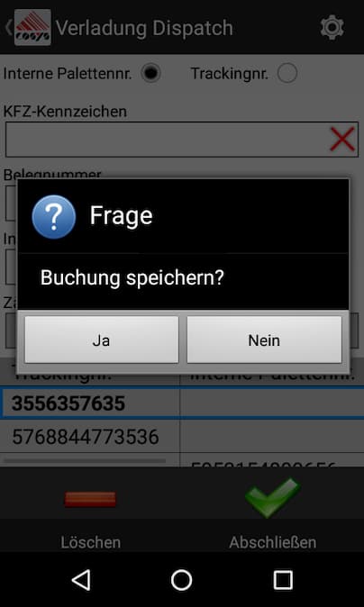 Ausgang Dispatch Tabak Track and Trace