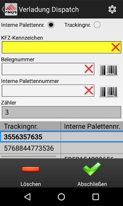 Ausgang Dispatch Tabak Track and Trace