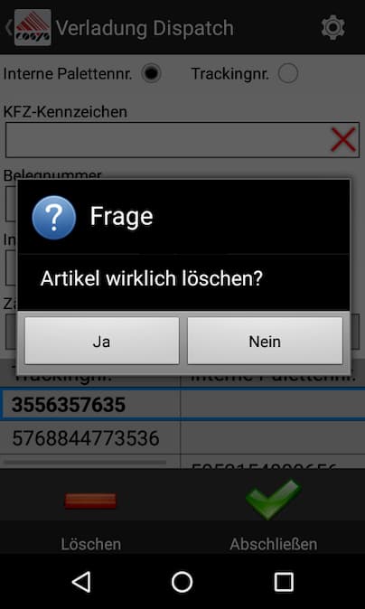 Ausgang Dispatch Tabak Track and Trace