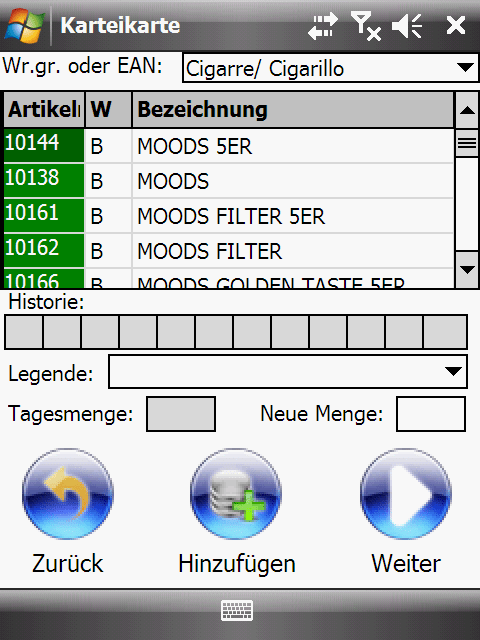 Regalbestückung