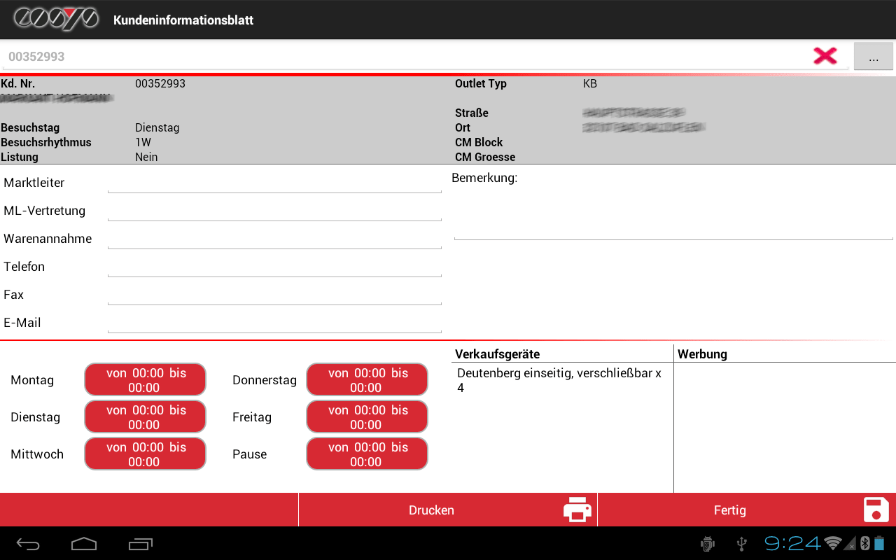 Regalbestückung mit Mobile Sales