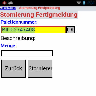 Fertigungsauftrag Stornierung Fertigmeldung