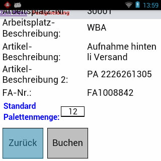Fertigmeldung Fertigungsauftrag