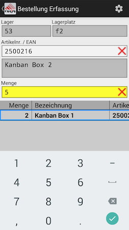 Abholung Kundenauswahl Android Software von COSYS