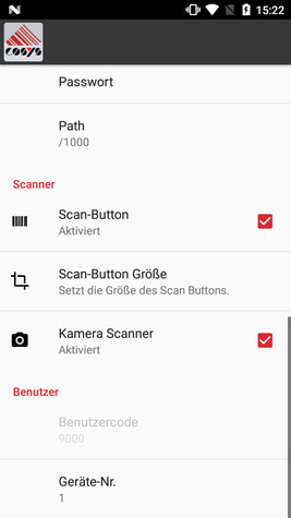 Kundenbestellung Einstellungen Scanner Benutzer 
