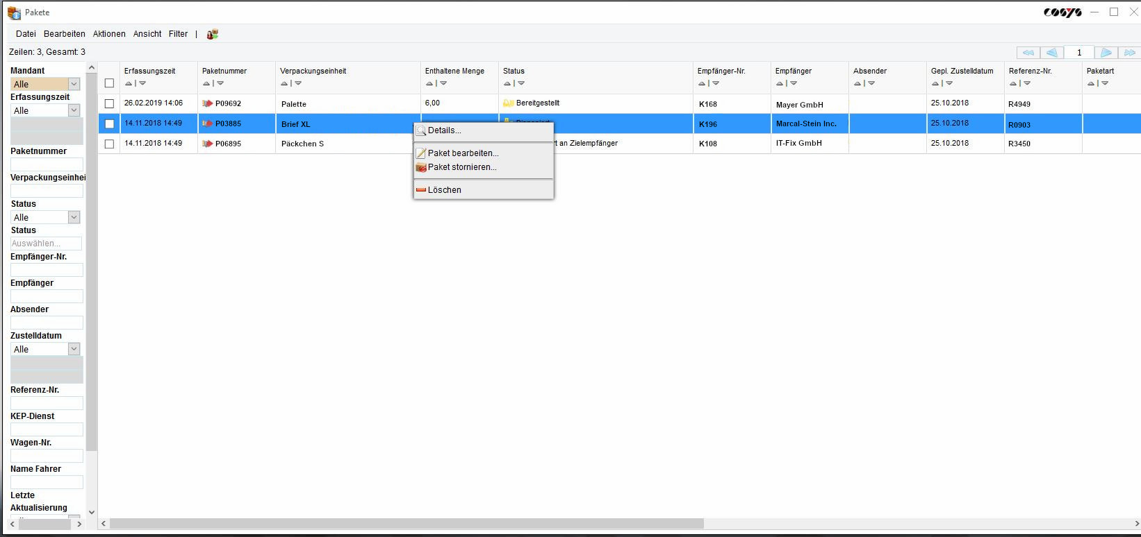 Ablieferscannung Reverse / Abholung von Kunden