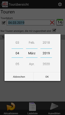 Touren Ablieferscannung Mobile Datenerfassung