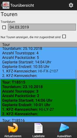 Touren Ablieferscannung Mobile Datenerfassung