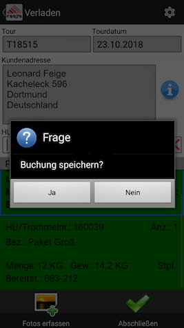 Verladung Ablieferscannung Mobile Datenerfassung