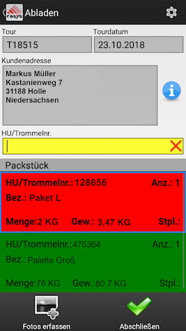 Auslieferung Ablieferscannung Mobile Datenerfassung
