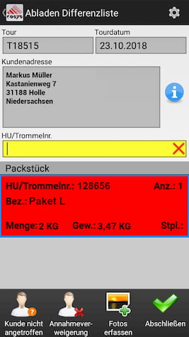 Auslieferung Ablieferscannung Mobile Datenerfassung