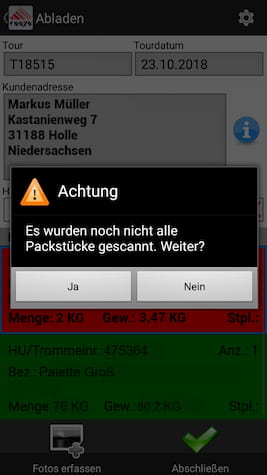 Auslieferung Ablieferscannung Mobile Datenerfassung