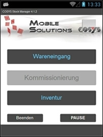 Android Wareneingang Hauptmenü Android Wareneingang Hauptmenü