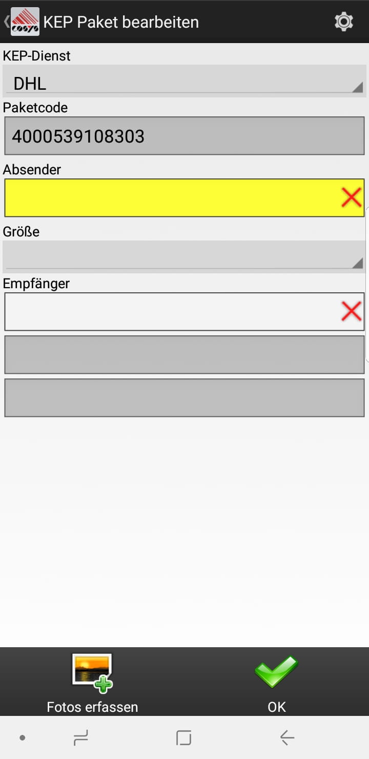 Wareneingang Artikelübersicht Android Software von COSYS