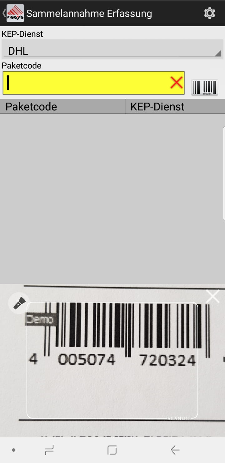 Wareneingang Artikelübersicht Android Software von COSYS