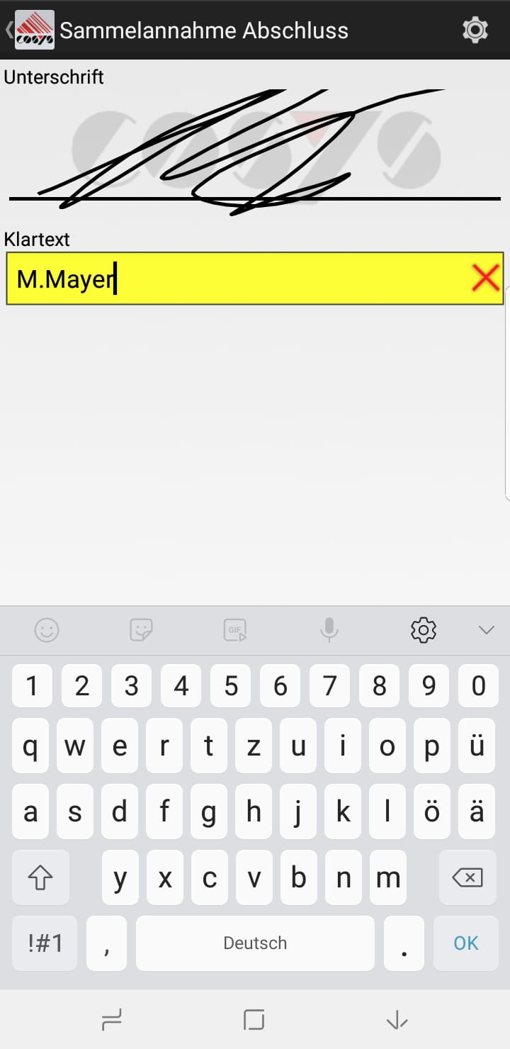 Wareneingang Artikelübersicht Android Software von COSYS