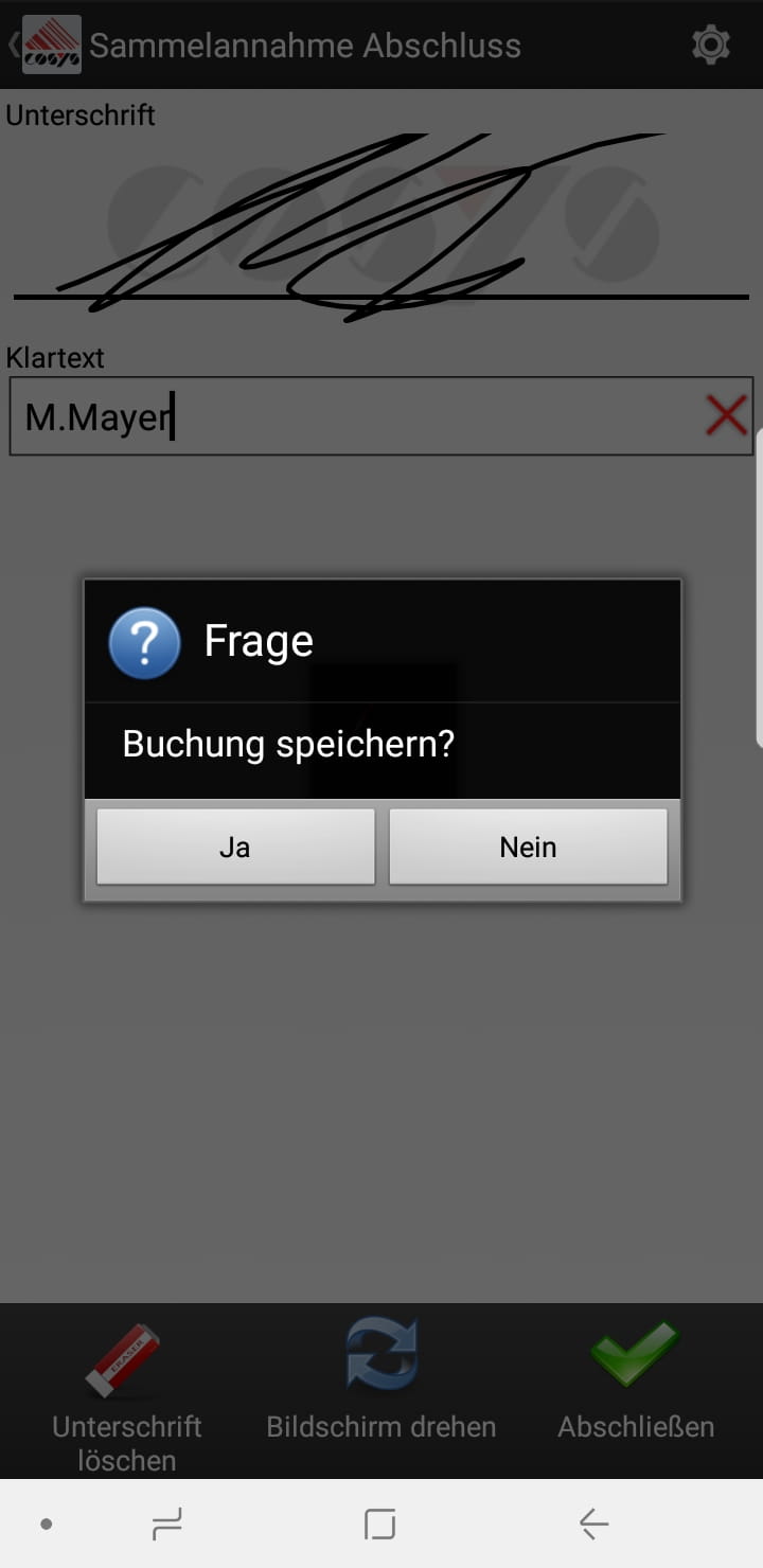 Wareneingang Artikelübersicht Android Software von COSYS