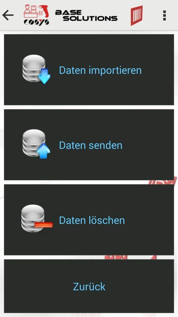 Wareneingang Auswahl Android Software von COSYS
