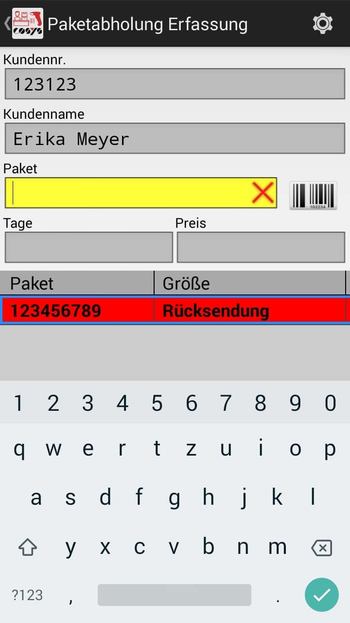 Wareneingang Artikelübersicht Android Software von COSYS