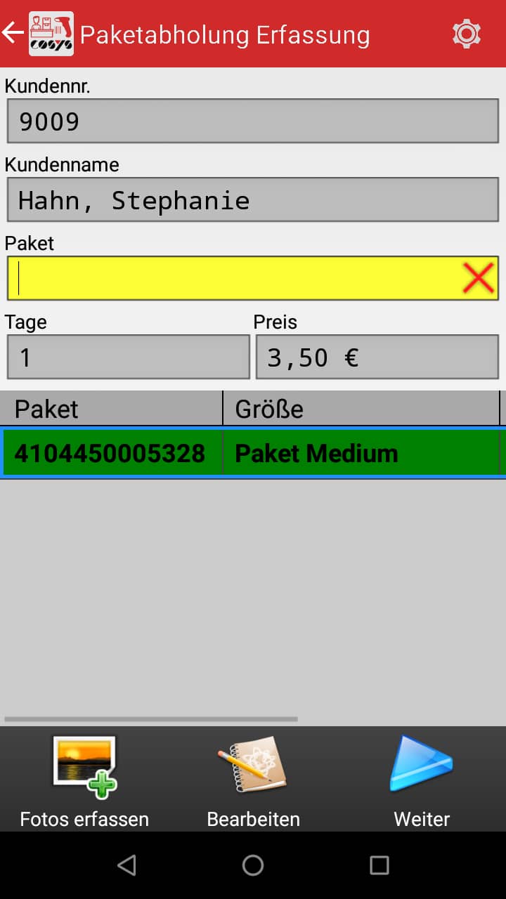 Paketabholung Paketshop Software