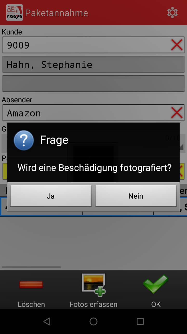 Paketannahme Paketshop Software
