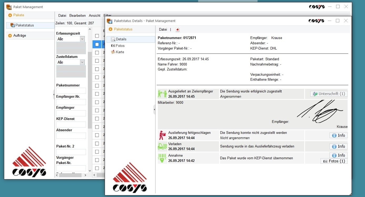 Paketshop Management COSYS Softwarelösung Paketshop Management COSYS Softwarelösung
