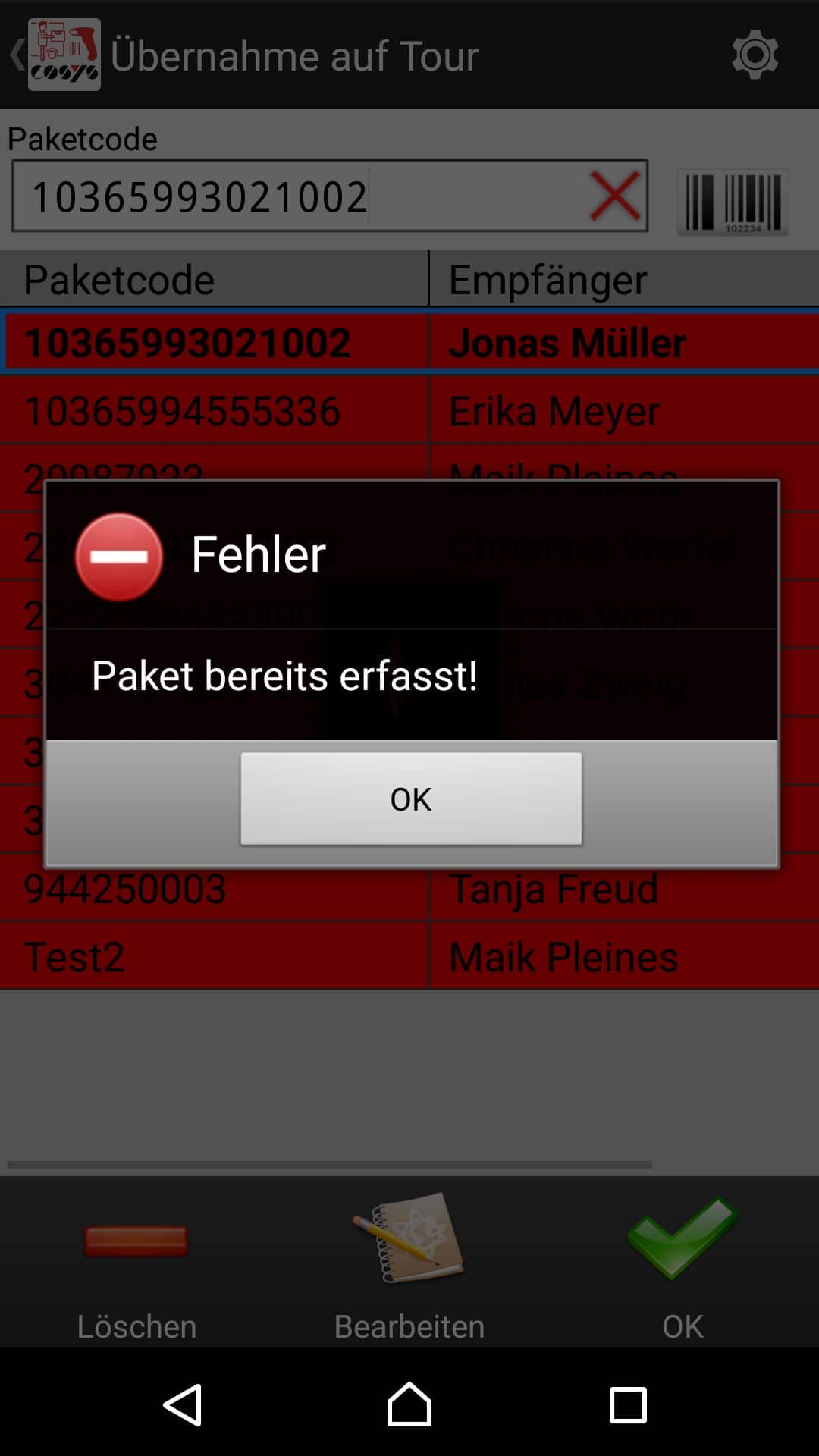 Wareneingang Artikelübersicht Android Software von COSYS
