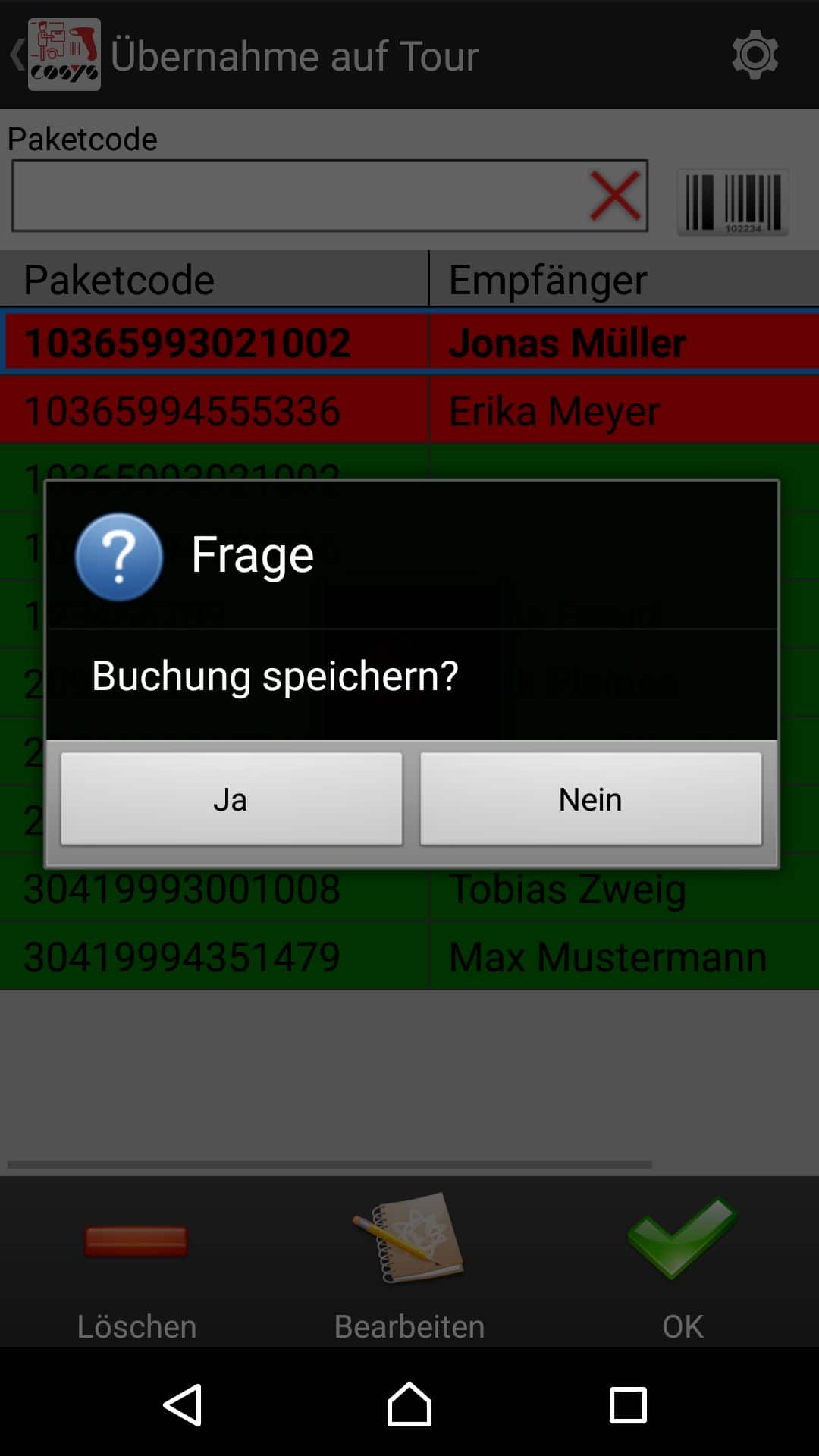 Wareneingang Artikelübersicht Android Software von COSYS
