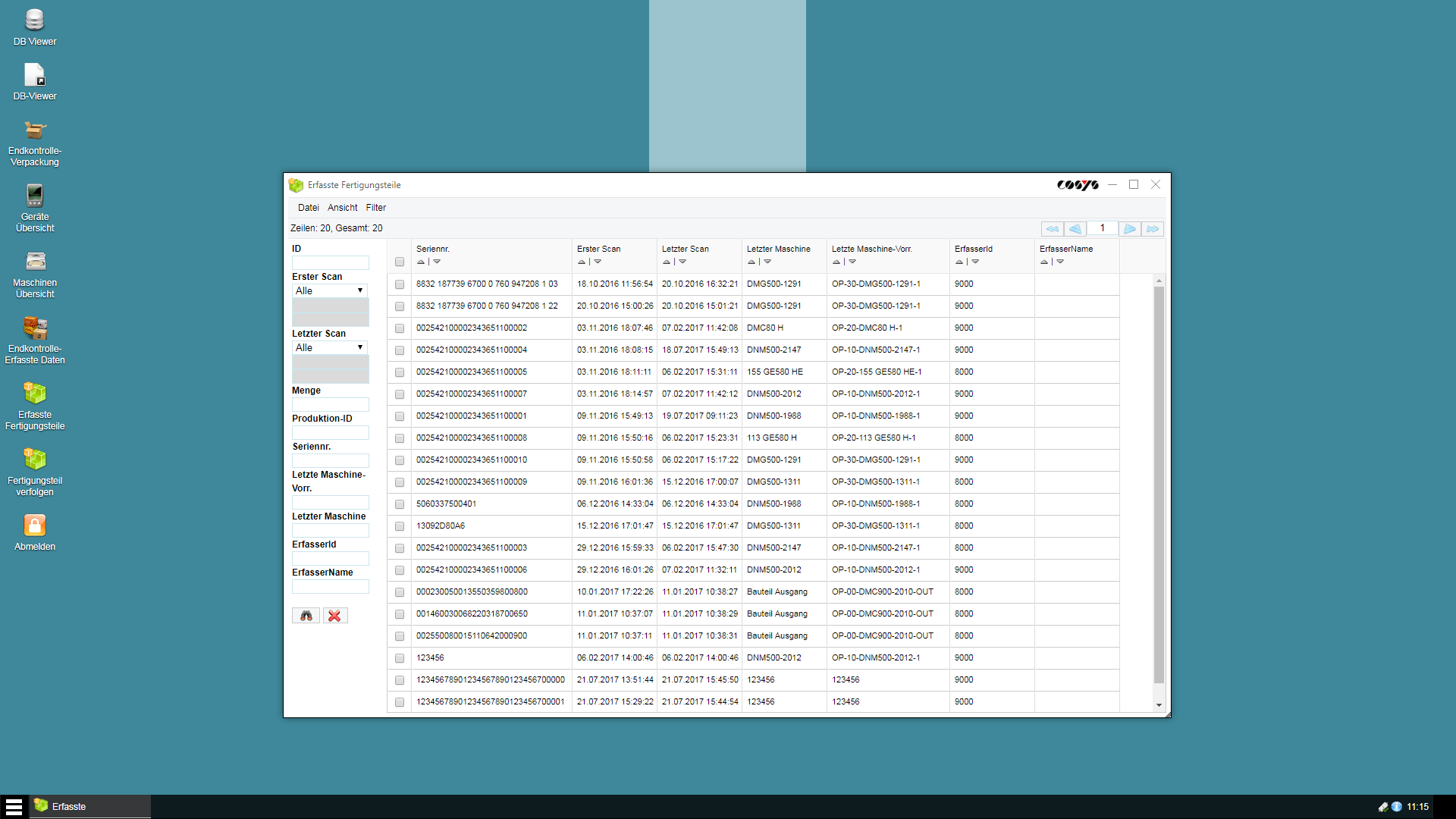 Bauteilverfolgung Production Management (Manager) Softwarelösung Bauteilverfolgung Production Management (Manager) Softwarelösung