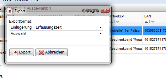 Einlagerung Backend Production Management (Manager) Einlagerung Backend Production Management (Manager)