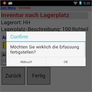 Inventur nach Lagerplatz Inventur nach Lagerplatz