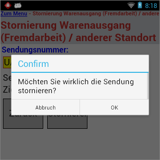 Warenausgang stornieren Warenausgang stornieren