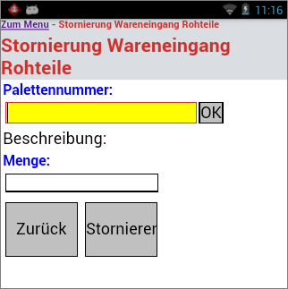 Stornierung Wareneingang Rohteile Stornierung des Wareneingang von Rohteile