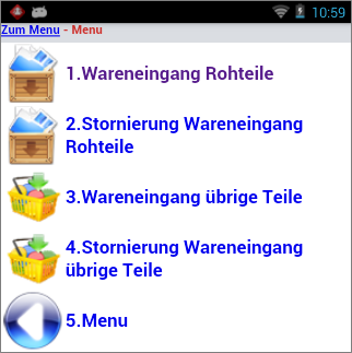 Wareneingang von Rohteilen Wareneingang von Rohteilen