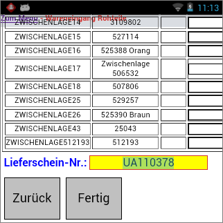 Wareneingang von Rohteilen Wareneingang von Rohteilen
