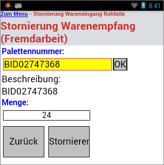 Warenemfang von Fremdarbeit Warenemfang von Fremdarbeit