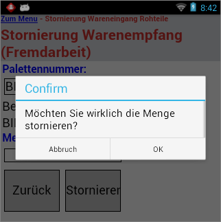 Warenemfang von Fremdarbeit Warenemfang von Fremdarbeit