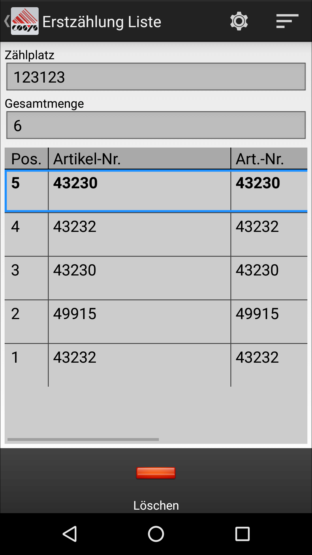 Inventur auf Android Inventur auf Android