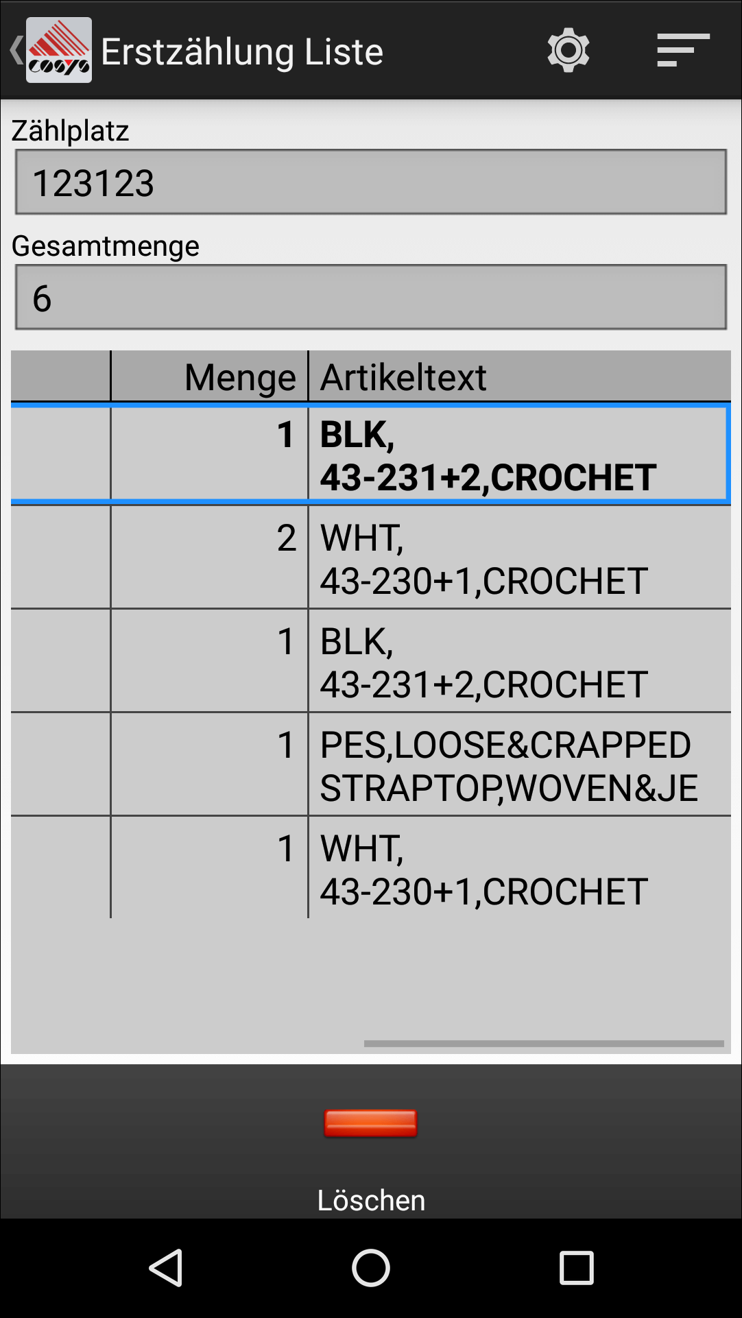 Inventur auf Android Inventur auf Android