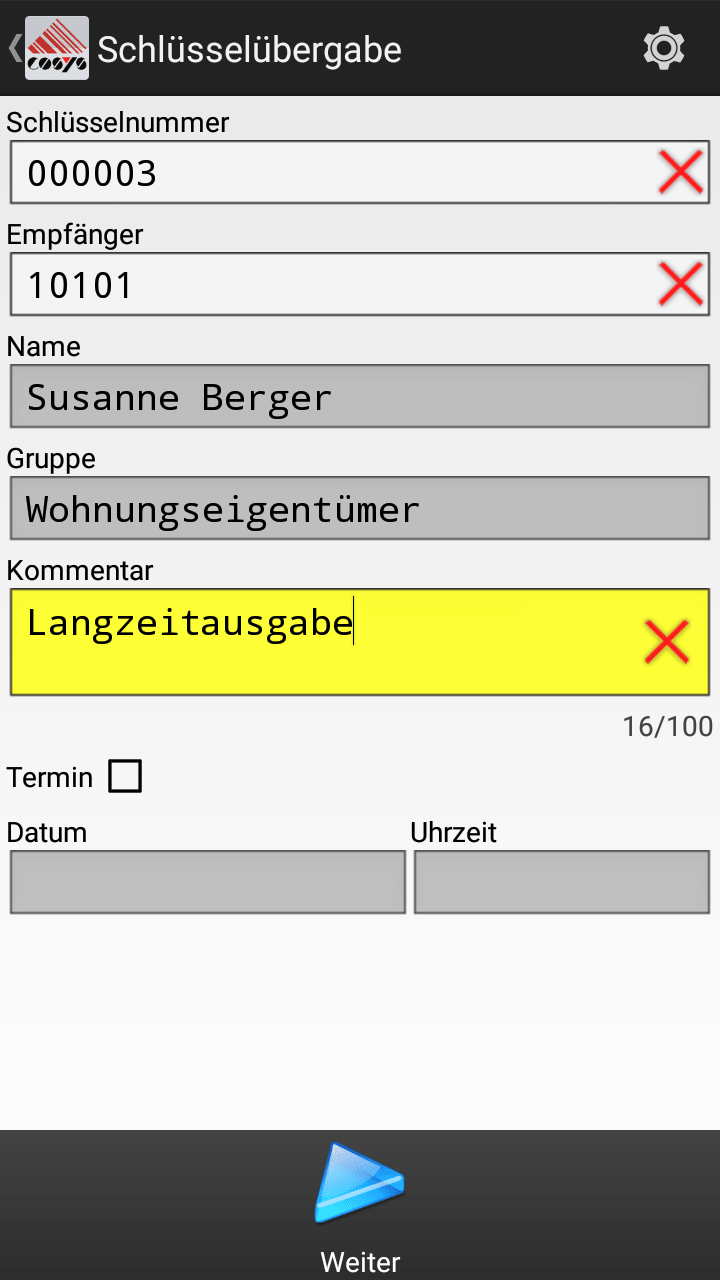 Schlüsselmanagement Software Schlüsselübergabe ohne Frist